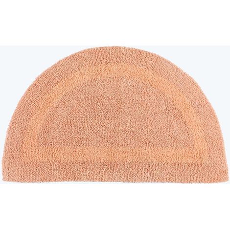 HOMESCAPES Luxury Reversible Semi Circle Bath Mat - Peach