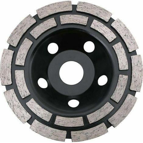 Disque Diamant, Diamant à Meuler Béton 125 x 22,23 mm Double Rangée, Meule Diamantée Universelle pour Poncer Béton, Pierre, Granit Chape, Maonnerie, Usage Universel,