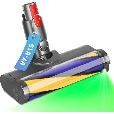 Brosse pour Dyson V10 V11 V15 V7 V8 Tête de Brosse à Rouleau pour Dyson Aspirateur Accessoires Pièces Détachées avec Lumières LED Turbo Brosse Nettoyage pour Sols Durs (1/4)