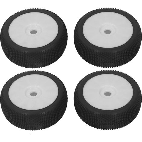 4 RC-Gummireifen, optimaler Grip, hohe Abriebfestigkeit, 17 mm flexible Räder für Redcat (weiß). (1/4)