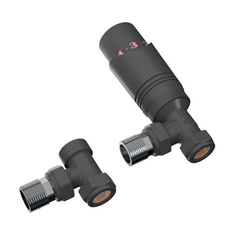 FugaFlow Eccelente Acces Kit de raccordement radiateur universel - angle droit - noir mat (1/4)