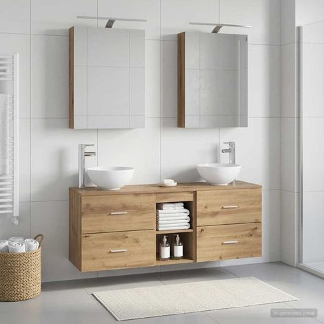 vidaXL Bathroom Cabinet Set 5 pcs Artisan Oak Engineered Wood (1/5)