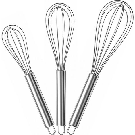 6er Set Schneebesen, Edelstahl Handschneebesen, professionelle Ballonschneebesen, Rührbesen in 8 Zoll, 10 Zoll, 12 Zoll (1/5)