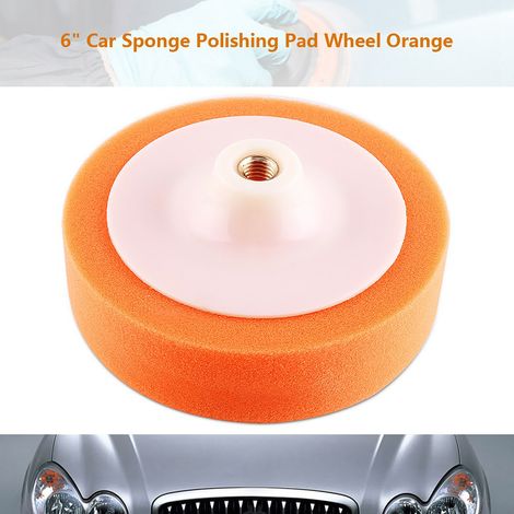 Roue de polissage éponge de 15 cm (6 pouces) pour le detailing automobile, orange (1/5)