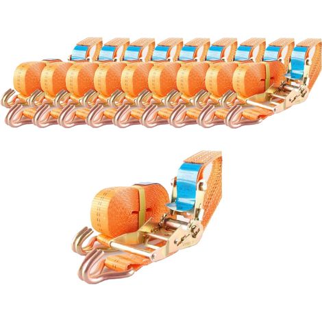 10x Profi Ratschen Spanngurt Spanngurte Zurrgurt 2tlg 5m 2t 2to 2000kg TÜV/GS ORANGE (1/3)