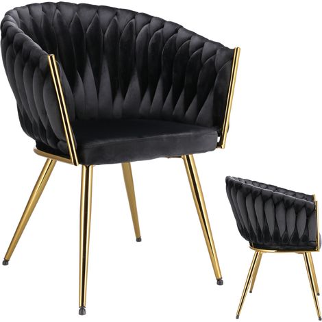 Silla MOLTO, negra, patas doradas (1/5)