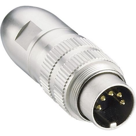 Lumberg 0332 04 DIN-Rundsteckverbinder Stecker, gerade Polzahl: 4  Silber 1 St.