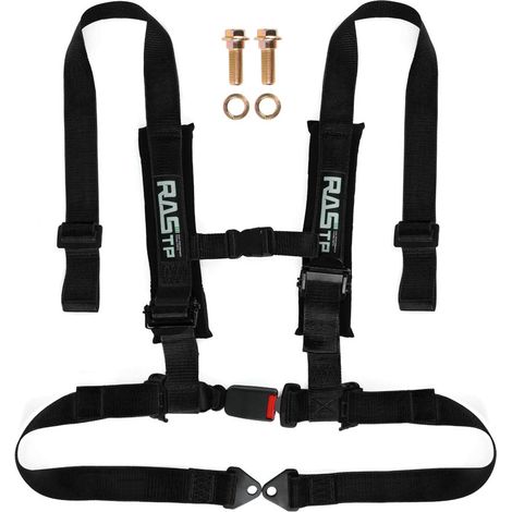 RASTP Car Modification 2-inch Four-Point Go-Kart Racing Seatbelt Quick-Release Seat Safety Belt Set - High Strength Polyester, Four-Point - BAG035 (2-inch New Four-Point Aluminum Buckle) (1/4)