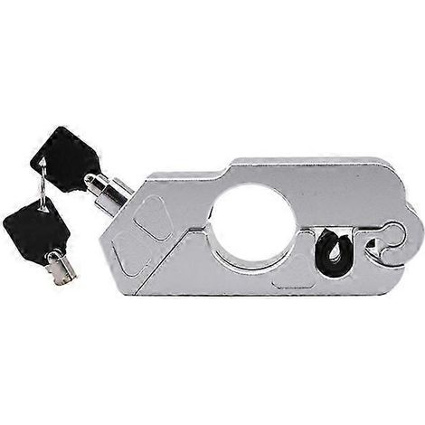 Antivol de moto en alliage d'aluminium modifié, antivol de frein de guidon, antivol solide, accessoires universels pour motos (argent) (1/5)