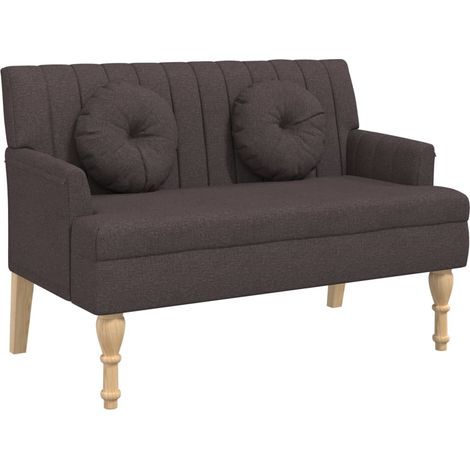 Banc avec coussins marron foncé 113x64,5x75,5 cm tissu CFW372473 (1/5)