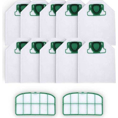 Juego de 10 bolsas para la aspiradora Vorwerk Kobold VK200 FP200 con 2 filtros HEPA, fabricadas con microfibra de 5 capas de alta calidad. (1/4)