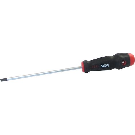 Tournevis plat d'électricien SAMSOFORCE avec manche bimatière 3,5 x 75 mm