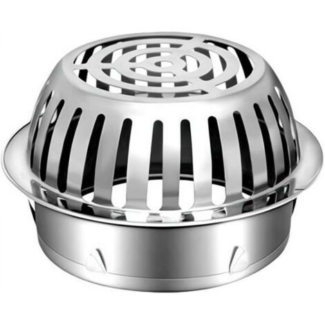 Grille d'évacuation ronde extérieure pour atrium, couvercle de dôme d'évacuation de toit en acier inoxydable, crépine anti-obstruction (150 mm) (1/5)