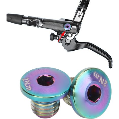Boulon de couvercle de cylindre d'huile en alliage de titane pour freins hydrauliques de vélo, compatible avec modèles M7000 M8000 M9000 M9020, coloris variés. (1/5)