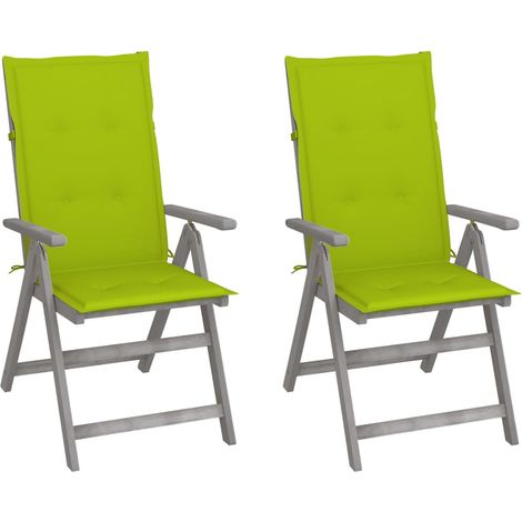 Verstellbare Gartenstühle 2 Stk. mit Auflagen Massivholz Akazie