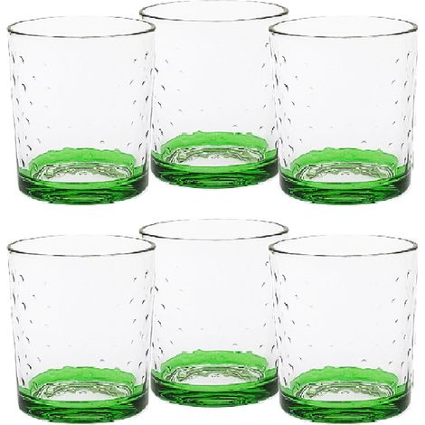 Bicchieri Eleganti per Stile e Raffinatezza in Vetro 26 cl Set di 6  fondo verde in casa per Ogni Tavola e Occasione bar hotel ristorante (1/4)
