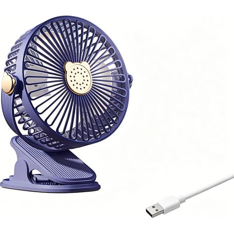 Climatiseur Mobile Ventilateur Pince USB Type-C 5 Vitesses LED 3 Modes Bureau Suspendu Orientable (1/5)