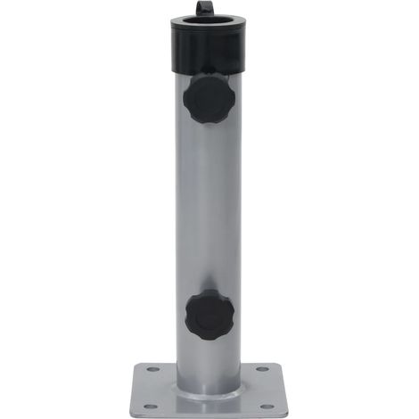 Base de parasol pour mât Ø38/48 mm argenté acier (1/5)