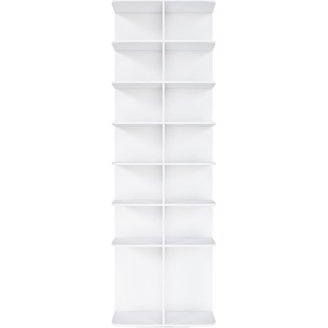 Tour porte-chaussures tournante à 7 étages, meuble de rangement rotatif 360°, blanc, 184 cm (1/5)