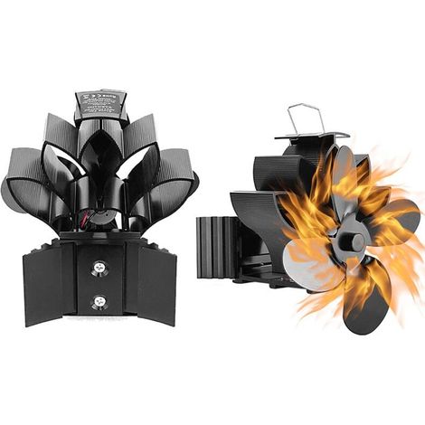 Ventilateur Poele à Bois, Amélioration Alimenté à la Chaleur Ventilateur Cheminee, Silencieux pour Brûleurs à Bois Tuyau de Poêle (1/5)