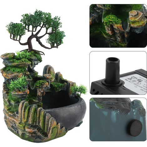 Fontaine de bureau cascade zen pour méditation, 220V avec prise UE (1/5)