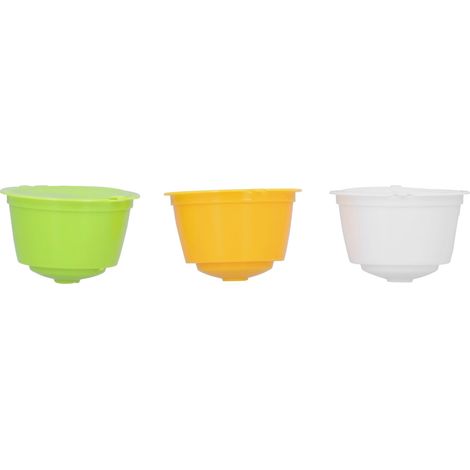 3 UDS Capsules Café Filtres Réutilisables Colorés Jaune Vert Blanc avec Cuillère Brosse Accessoires Café (1/5)