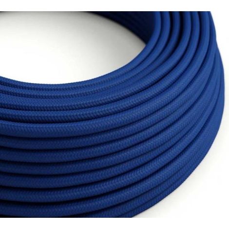 Cavo tessile al metro creative-cables effetto seta classic blue lucido rm12 2x0,75mm - xz2rm12 (1/4)