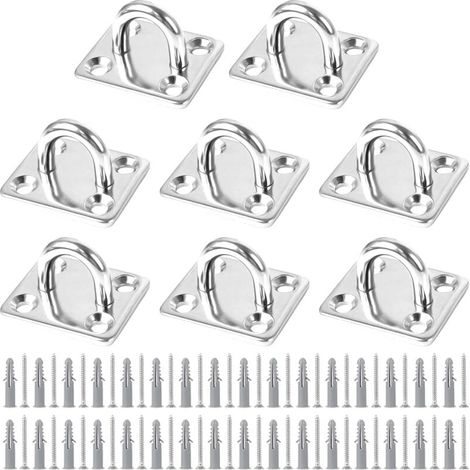 YMYNY 8 Stück Ösenplatte aus Edelstahl, Ösenplattenverschluss für Markise, Ösenplatte aus Edelstahl für Bootsabdeckung, Wandschaukel, Hängematte, Marine (1/4)