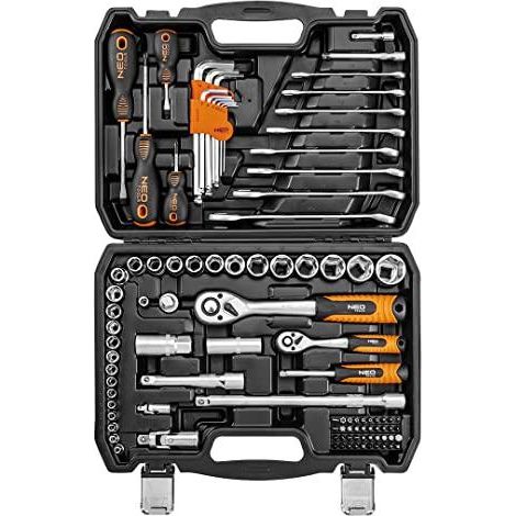 Neo Kit NEO TOOLS schwarz 100 Teile Steckschlüssel und Nüsse