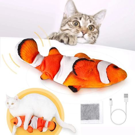 Katzenspielzeug, realistisches elektrisches Katzenminze-Fischspielzeug, interaktives Plüsch-Katzenspielzeug - Kratzspielzeug für Kätzchen (1/5)