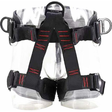 Harnais d'escalade Baudrier Escalade Guide Harnais d'Élagage Ceinture de Sécurité Sangles Demi-Corps pour Homme Femme Alpinisme Descente en Rappel (Noir) (1/5)