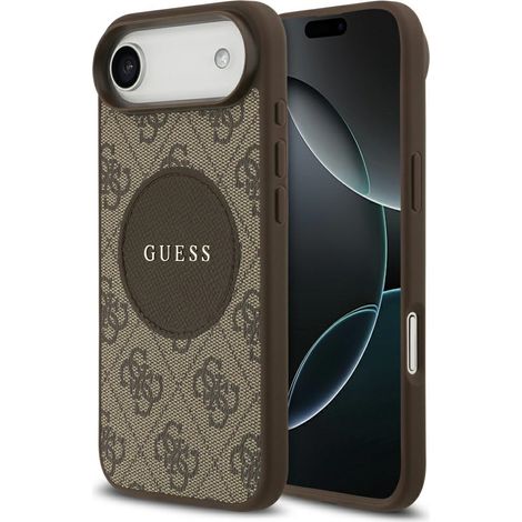 Funda Guess 4G Circle Classic Logo MagSafe para iPhone Air, color marrón. (1/5)