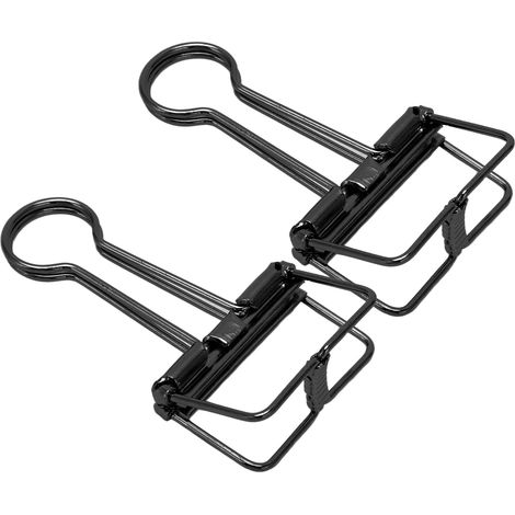 Lot de 50 pinces à reliure creuses en métal noir, pour documents, feuilles de papier, rapports d'examen. (1/5)