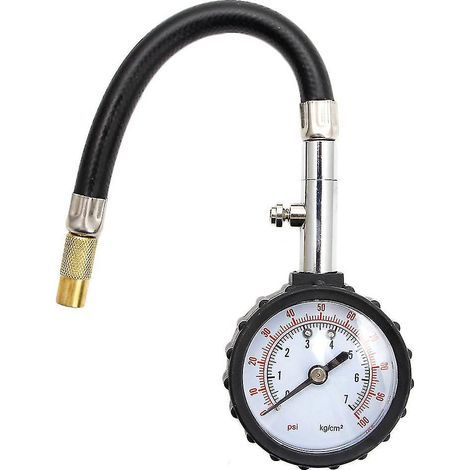 Manomètre à cadran pour pneus de voiture, camion et moto (0-100 psi) - Neuf (1/4)