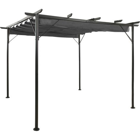 Pergola avec toit rétractable Anthracite 3x3 m Acier 180 g-m² (1/5)