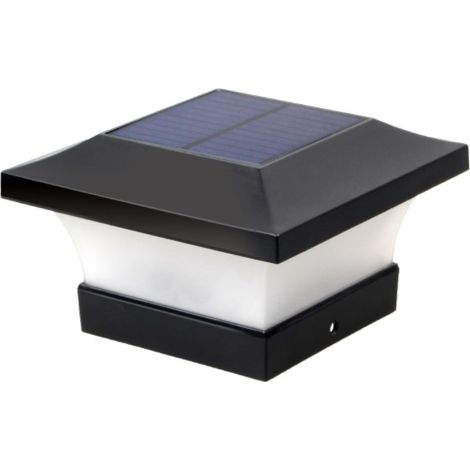 Lampe solaire extérieure à capuchon, 1 lampe LED solaire à capuchon pour poteau de clôture, convient aux poteaux en bois, terrasses, patios ou à la décoration de jardin (1/5)
