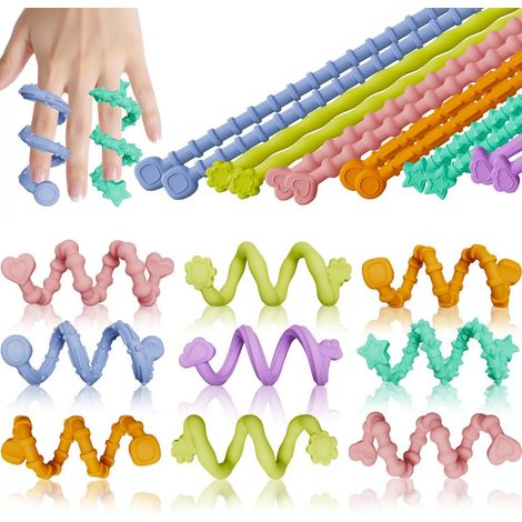 6 Bâtons Sensoriels Flexibles Anti-Stress, Jouets Apaisants pour Adultes avec Texture Unique - Idéal pour Gérer l'Anxiété et Favoriser la Détente (1/5)