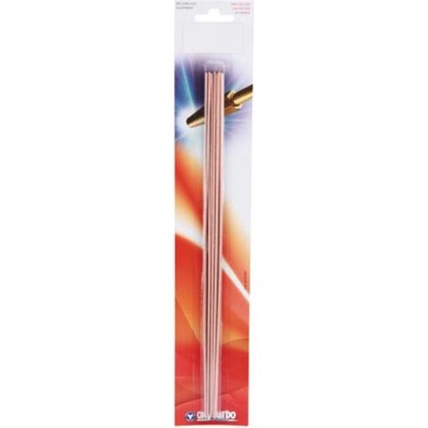 Oxyturbo Baguettes de brasage cuivre phosphore 330 mm 10 pièces, baguettes pour tuyaux en cuivre, métal d'apport pour chalumeau, adaptées au CVC plomberie et installations