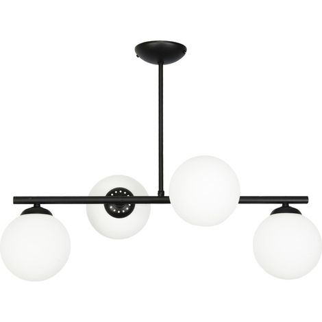 Plafonnier à boules de verre noir titan 13-801