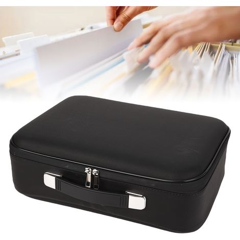Mallette ignifugée avec serrure à combinaison, organiseur de documents rigide et ignifugé à 13 poches, classeur accordéon, coffre-fort portable pour documents importants à la maison, au bureau et en v (1/5)