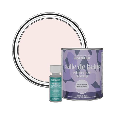 Peinture pour Carrelage de Salle de Bain, Finition Mate - Rose de Chine 750ml (1/3)