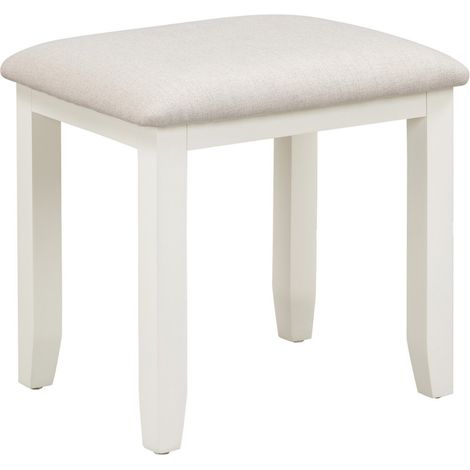 Bordeaux Dressing Table Stool - L39 x W48 x H50 cm - Pebble Grey/Oat