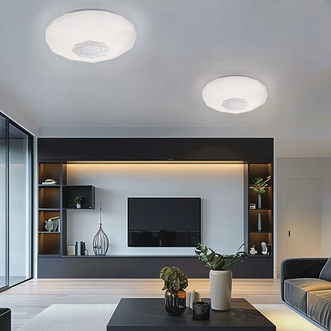 Plafoniera lampada da soffitto lampada soggiorno lampada sala da pranzo lampada camera da letto, decoro bianco specchiato, 1x LED 21W 1830Lm bianco neutro, DxH 40x10,5cm