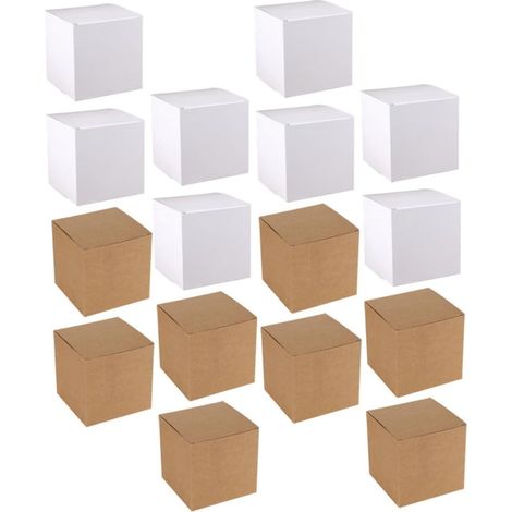 Boîtes D'emballage Carrées Faciles à Assembler 20 Pièces Rangement Pratique en Papier Kraft Élégantes pour Présents et Fêtes (1/5)