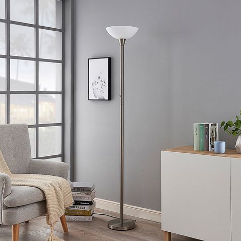[GEBRAUCHT] B-Ware Lindby Stehlampe Ignacia LED Stehleuchte Lampe nickel 180 cm E27 Glas modern (1/2)
