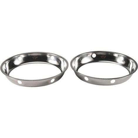 Lot de 2 supports à wok en acier inoxydable, base ronde en métal, 10,43 x 11,8 pouces. (1/5)
