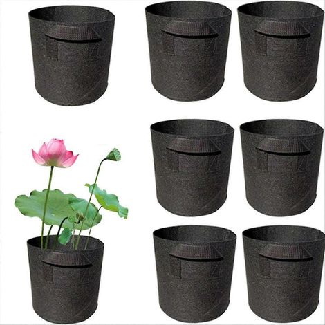 8 lot Lily pots de fleurs pour Pond Thickened Nonwoven plante tissu pots avec poignées Durables Breathe Reusable plante (1/5)