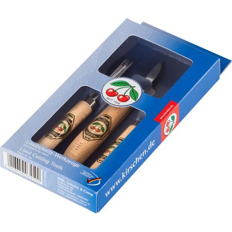KIRSCHEN Werkzeuge 3450000 Set di taglio linoleico, 3 pezzi: piede e verdello + coltello