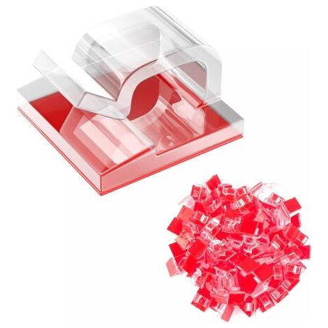royaluxe -80 Pièces Clips de Câble Extérieurs Auto-Adhésifs, Transparent Plastique Accroche Cable, Organisateur de Cordon Clips, Support de Fil pour Guirlande Lumineuse, Réseau Ligne TV, Bureau, Maiso (1/5)