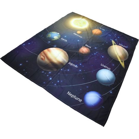 Rideau moderne en fibre de polyester à motif planète imprimé numériquement, décoration intérieure, 150 x 166 cm / 59,1 x 65,4 pouces, type 39 (1/5)